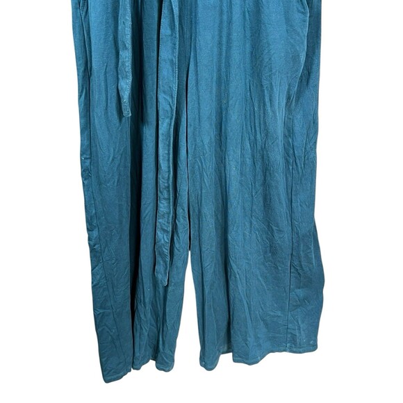 GARNET HILL Womens Sz M Teal Stretch Tencel Kimono Sleeve Knit Jumpsuit Belted - Picture 6 of 14